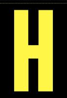 21JU43 Letter Label, H, Yellow/Black