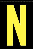 21JU49 Letter Label, N, Yellow/Black