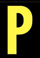 21JU51 Letter Label, P, Yellow/Black