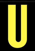 21JU56 Letter Label, U, Yellow/Black