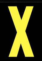 21JU59 Letter Label, X, Yellow/Black