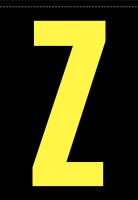 21JU61 Letter Label, Z, Yellow/Black