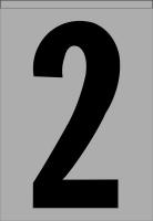 21KE37 Number Label, 2, Black/Silver, PK 5