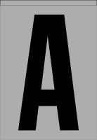 21KE45 Letter Label, A, Black/Silver, PK 5