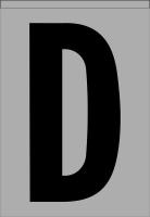 21KE48 Letter Label, D, Black/Silver, PK 5