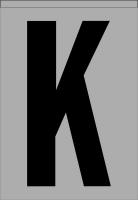 21KE55 Letter Label, K, Black/Silver, PK 5