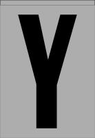 21KE69 Letter Label, Y, Black/Silver, PK 5