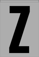 21KE70 Letter Label, Z, Black/Silver, PK 5