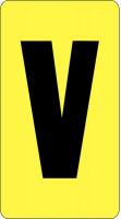 21KF46 Letter Card, V, 1In, Blk/Yllw, PK 100
