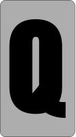 21KG14 Letter Card, Q, 1In, Blk/Slvr, PK 100