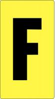 21KG75 Letter Card, F, 5/8In, Yllw/Blk, PK 100