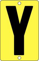 21KJ39 Letter Card, Y, 2In, Yllw/Blk, PK 25