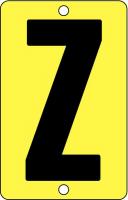 21KJ40 Letter Card, Z, 2In, Yllw/Blk, PK 25