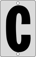 21KJ89 Letter Card, C, 2In, Blk/Slvr, PK 25