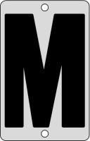 21KJ99 Letter Card, M, 2In, Blk/Slvr, PK 25