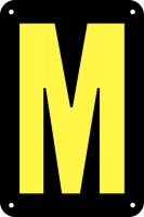 21KL09 Letter Card, M, 3In, Blk/Yllw, PK 25