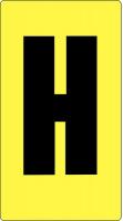 21KM13 Letter Card, H, 1In, Yllw/Blk, PK 100