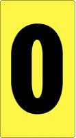 21KM20 Letter Card, O, 1In, Yllw/Blk, PK 100