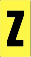 21KM31 Letter Card, Z, 1In, Yllw/Blk, PK 100