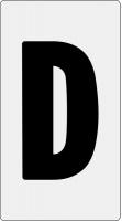 21KM81 Letter Card, D, 1In, Blk/Slvr, PK 100