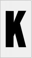 21KM88 Letter Card, K, 1In, Blk/Slvr, PK 100