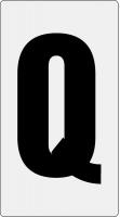 21KM94 Letter Card, Q, 1In, Blk/Slvr, PK 100