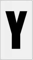 21KN03 Letter Card, Y, 1In, Blk/Slvr, PK 100