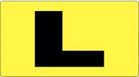 21KN62 Letter Card, L, 5/8In, Yllw/Blk, PK 100