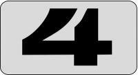 21KP18 Number Card, 4, 5/8In, Yllw/Blk, PK 100
