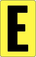 21KR01 Letter Card, E, 2In, Yllw/Blk, PK 25