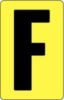21KR02 Letter Card, F, 2In, Yllw/Blk, PK 25