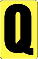 21KR13 Letter Card, Q, 2In, Yllw/Blk, PK 25