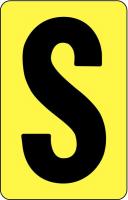 21KR15 Letter Card, S, 2In, Yllw/Blk, PK 25