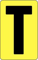 21KR16 Letter Card, T, 2In, Yllw/Blk, PK 25