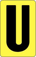 21KR17 Letter Card, U, 2In, Yllw/Blk, PK 25