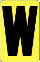 21KR19 Letter Card, W, 2In, Yllw/Blk, PK 25