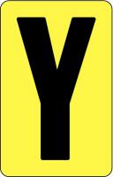 21KR21 Letter Card, Y, 2In, Yllw/Blk, PK 25