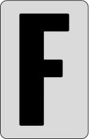 21KR74 Letter Card, F, 2In, Blk/Slvr, PK 25