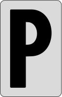 21KR84 Letter Card, P, 2In, Blk/Slvr, PK 25