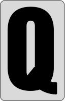 21KR85 Letter Card, Q, 2In, Blk/Slvr, PK 25