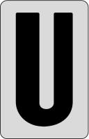 21KR89 Letter Card, U, 2In, Blk/Slvr, PK 25