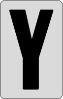 21KR93 Letter Card, Y, 2In, Blk/Slvr, PK 25