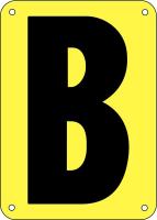 21KT43 Letter Card, B, 3In, Yllw/Blk, PK 25