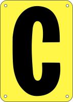 21KT44 Letter Card, C, 3In, Yllw/Blk, PK 25