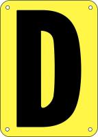 21KT45 Letter Card, D, 3In, Yllw/Blk, PK 25