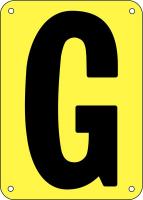 21KT48 Letter Card, G, 3In, Yllw/Blk, PK 25