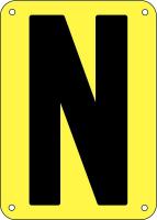 21KT55 Letter Card, N, 3In, Yllw/Blk, PK 25