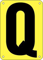 21KT58 Letter Card, Q, 3In, Yllw/Blk, PK 25