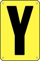 21KT66 Letter Card, Y, 3In, Yllw/Blk, PK 25