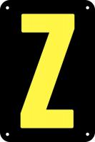 21KU04 Letter Card, Z, 3In, Yllw/Blk, PK 25